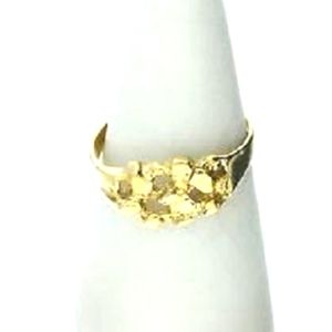 Sterling Silver Gold Plated Nugget-Style Ring 6.75 (2.2 Grams)